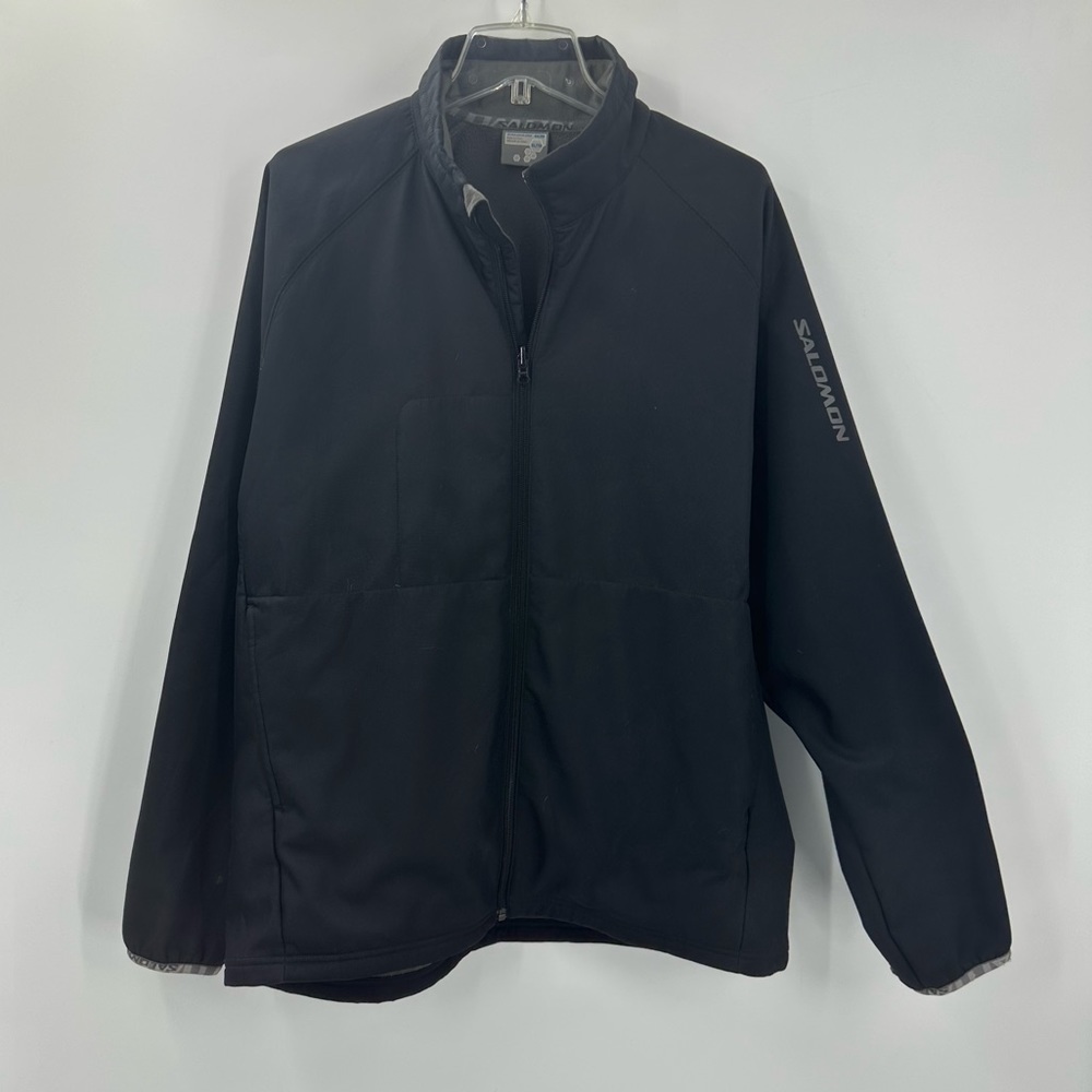 Salomon Black Nylon Jacket Ski Snowboard Mens XL